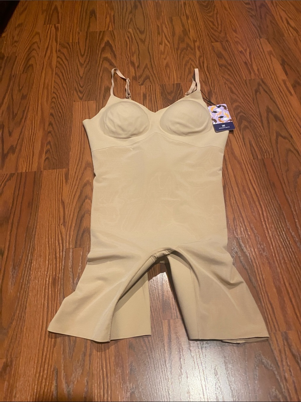 Honeylove Beige Full-Body Shapewear Bodysuit with Cups